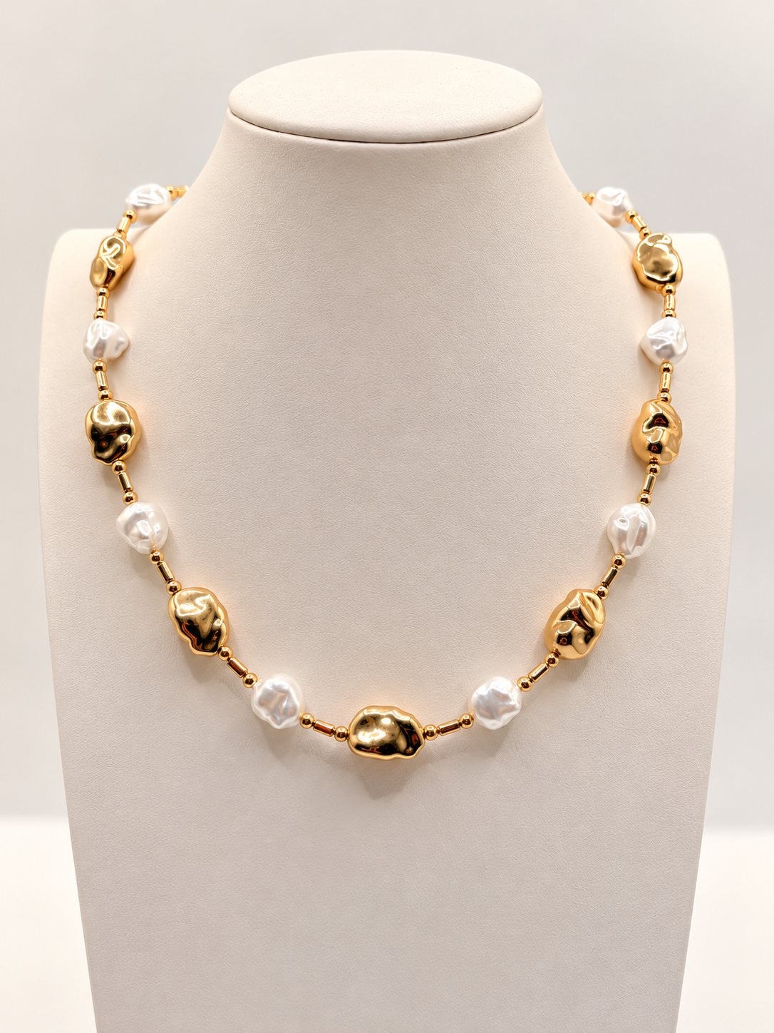 Pearl & Gold Beaded Necklace