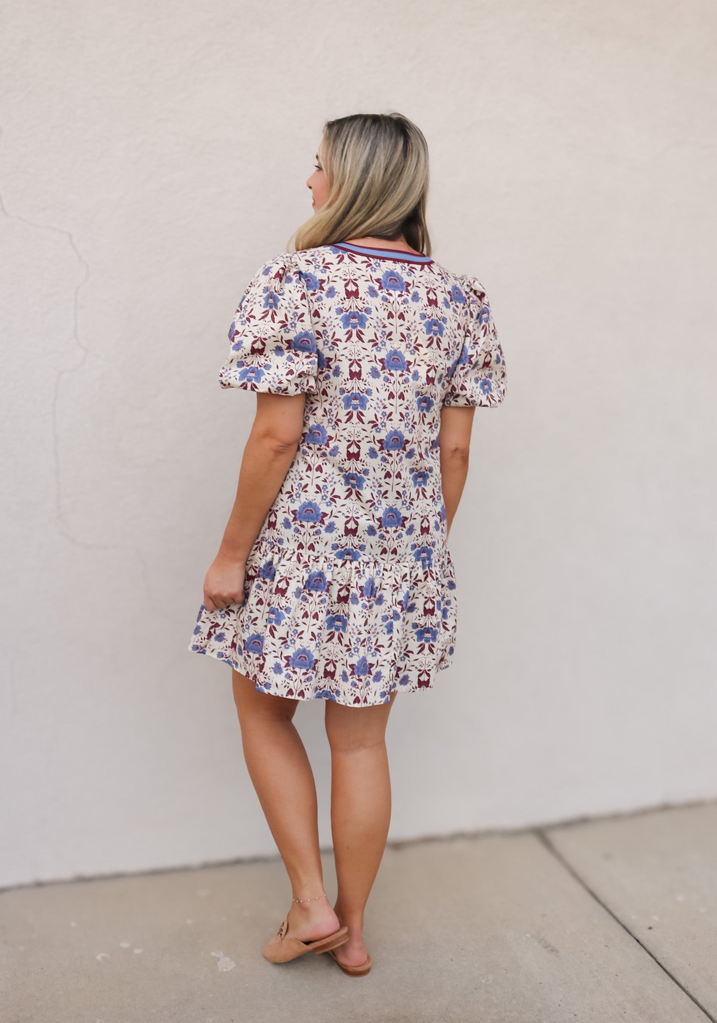 Printed Puff Sleeve Dress