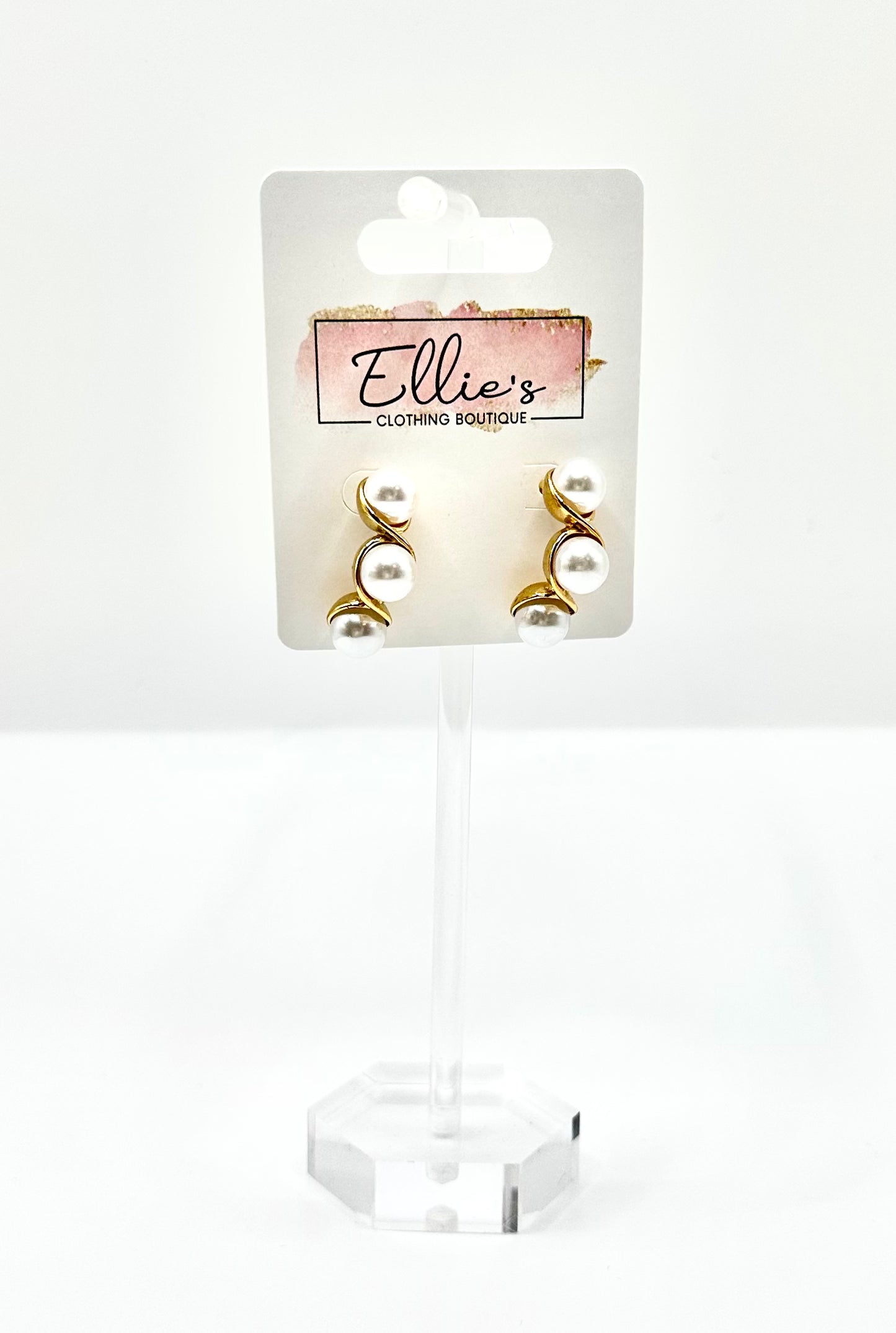 Pearl Half Moon Earrings