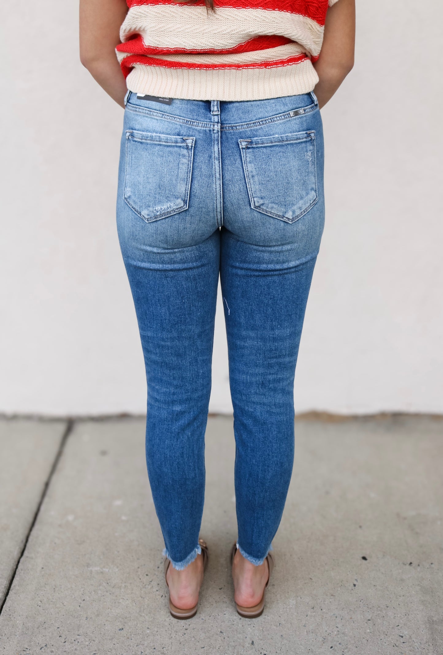 KanCan High Rise Ankle Skinny Distressed Jeans