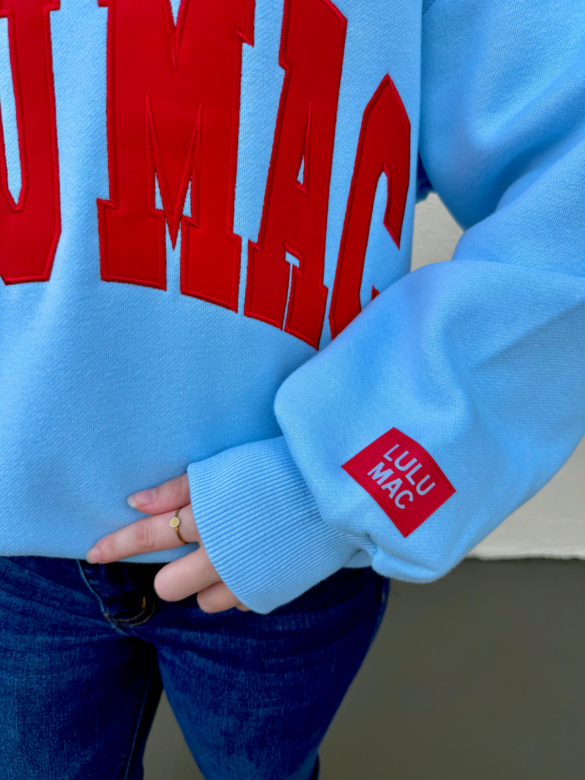 Lulu Mac Blue & Red Crewneck Sweatshirt