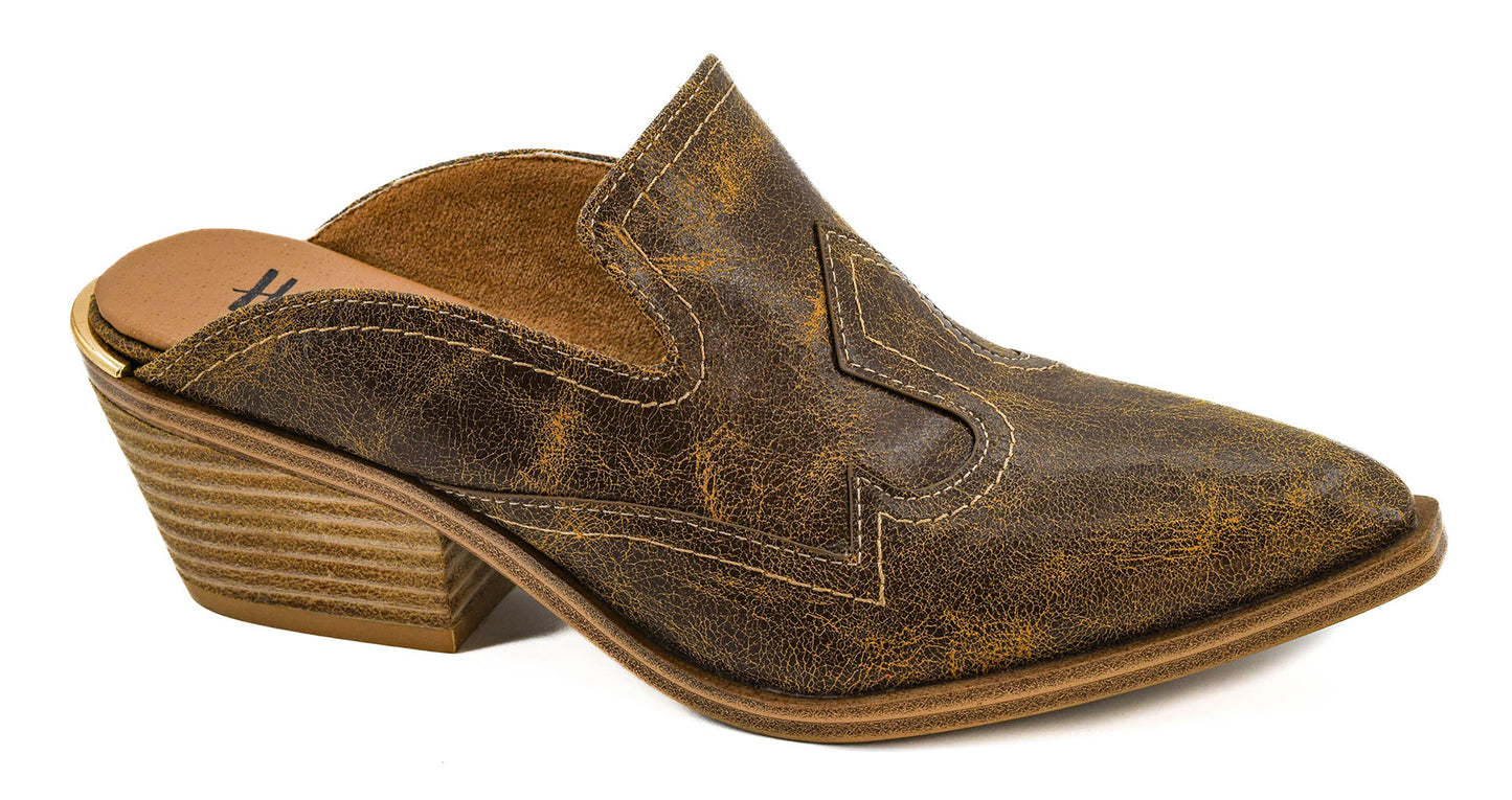 Corkys Saloon Slip-on Bootie- Tan Crackle