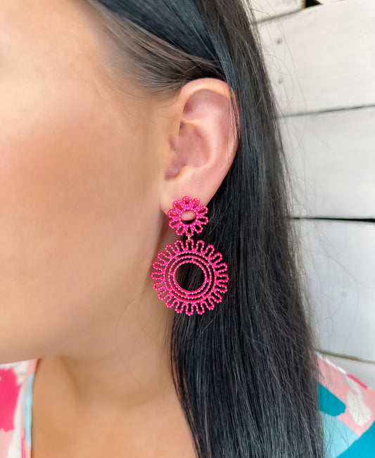 Metal Tone Floral Earrings