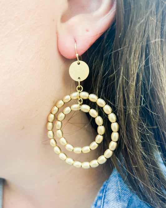 Gold Duo Dangle Hoops