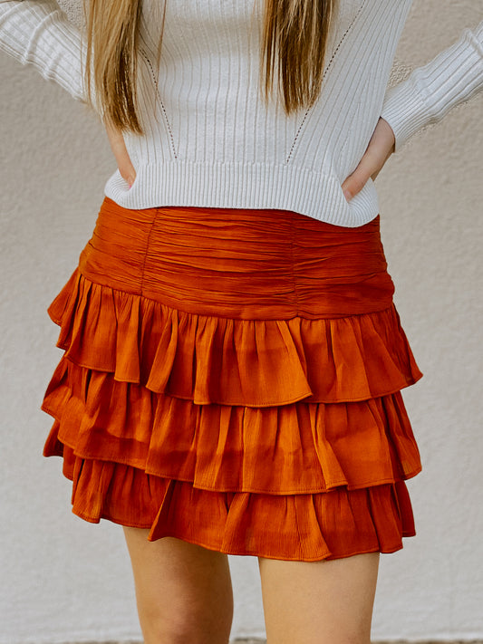 Shimmer Mini Skirt - Copper