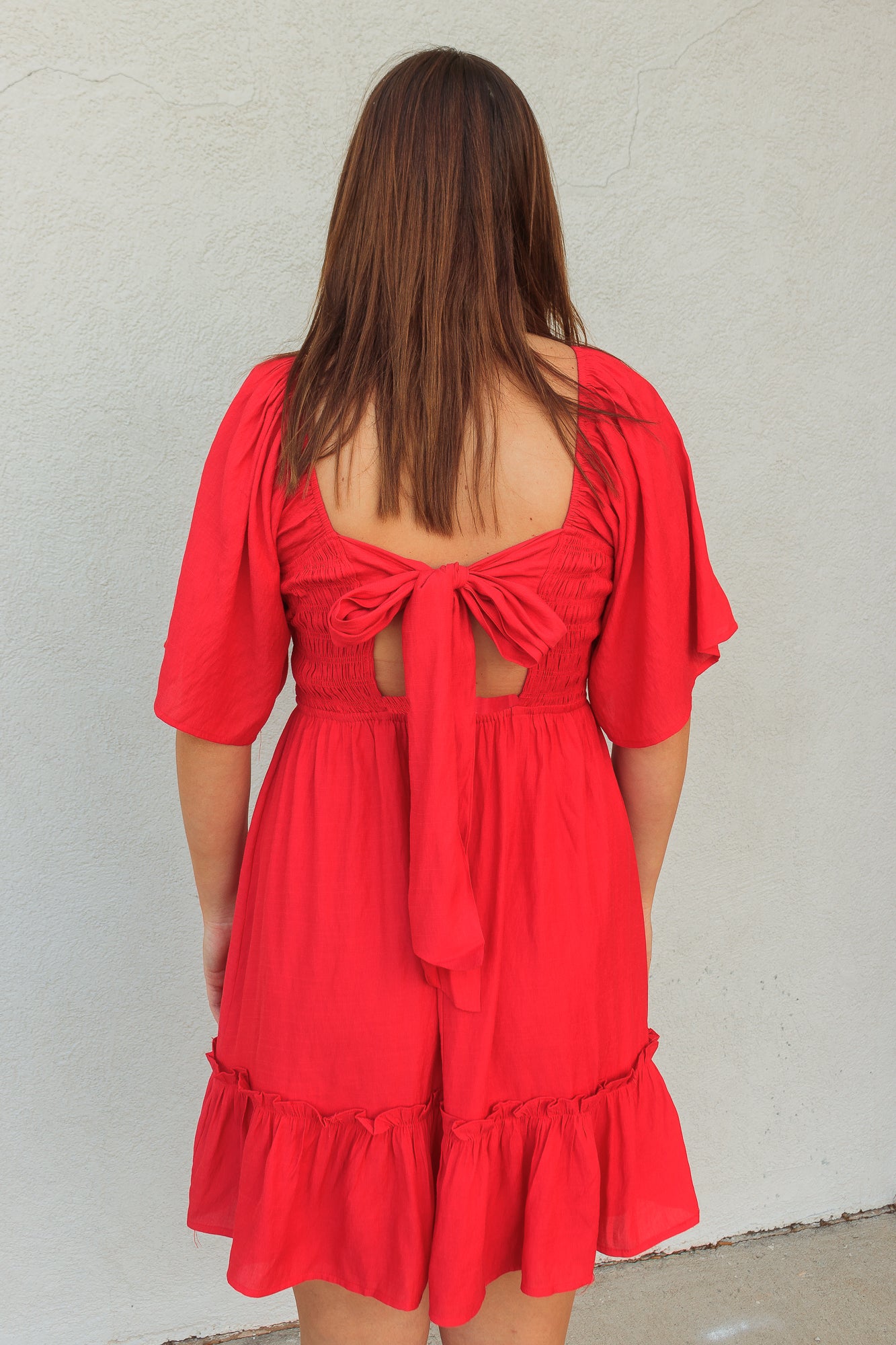 Addison Tie-Back Dress - Red