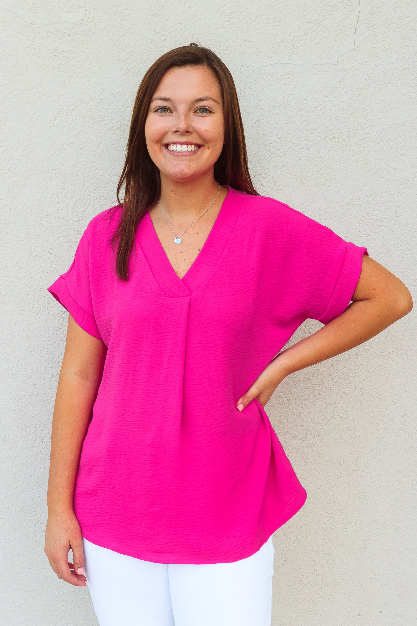 Kara Basic Top Fuchsia Ellie s Clothing Boutique