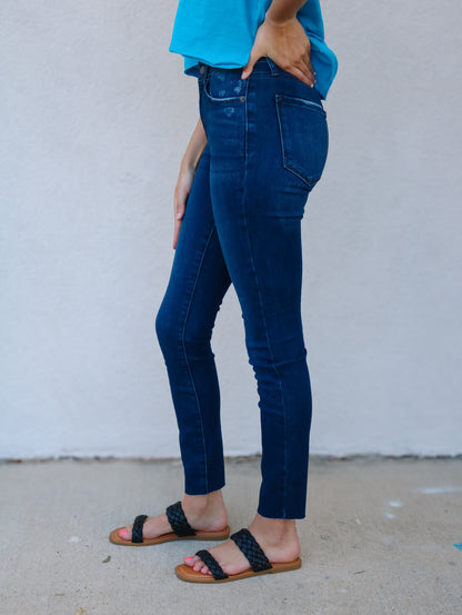 Just USA Mid Rise Scissor Cut Skinny- Dark Wash