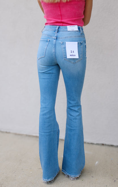 Mica High Rise Button Front Flares