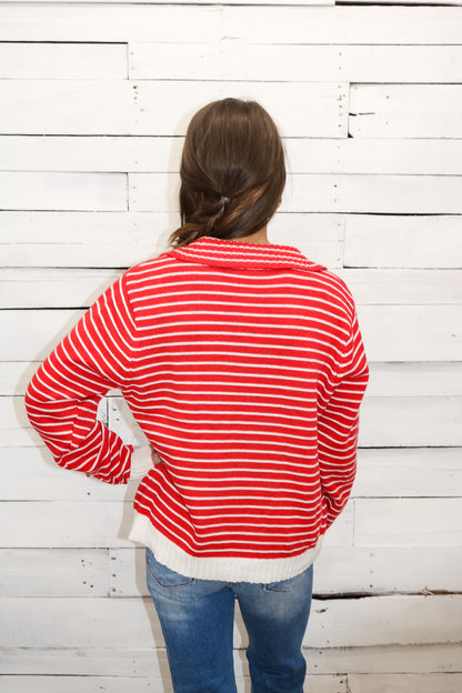 Eliana Striped Pocket Sweater