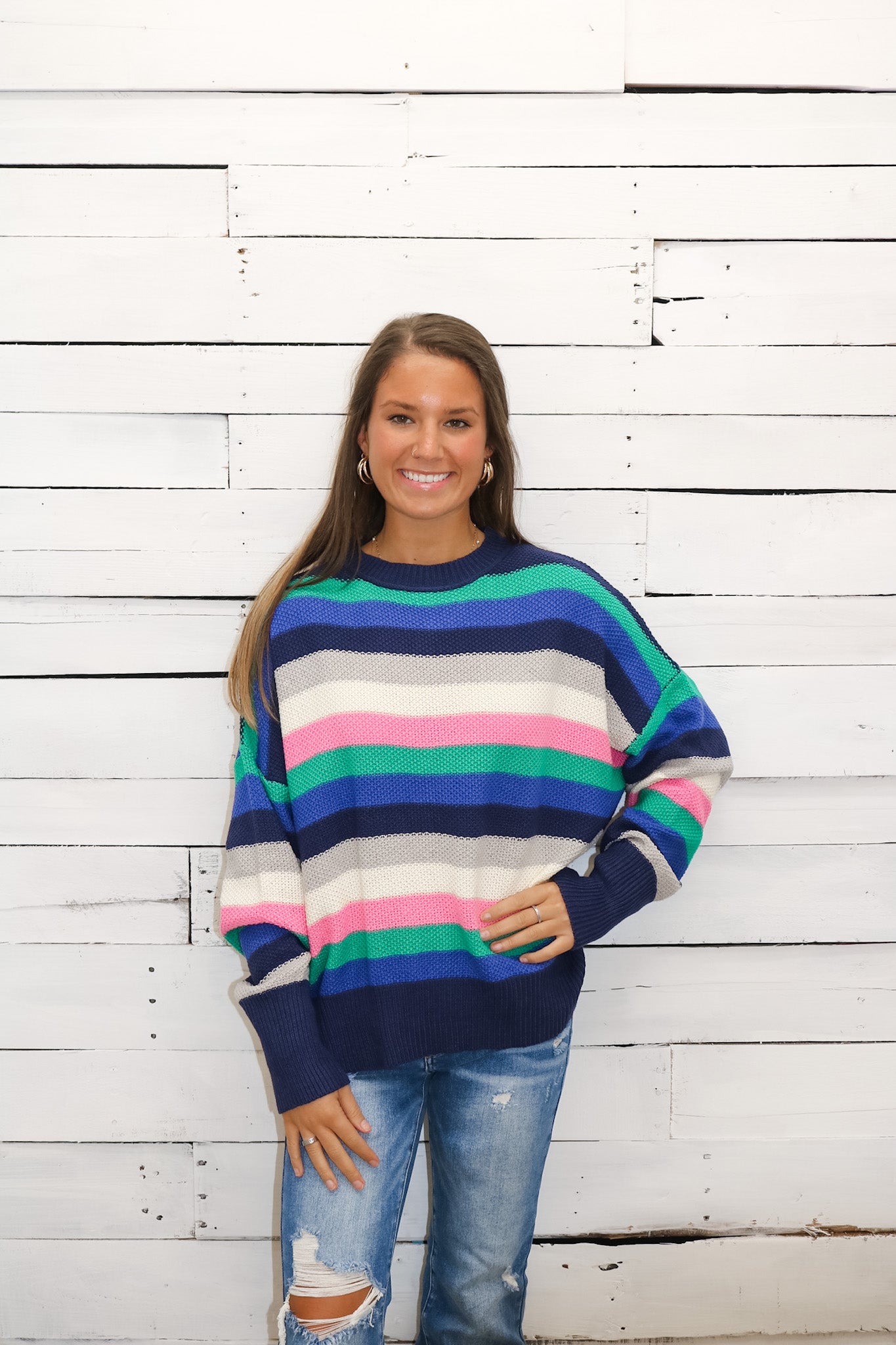 Camilla Striped Sweater - Dark