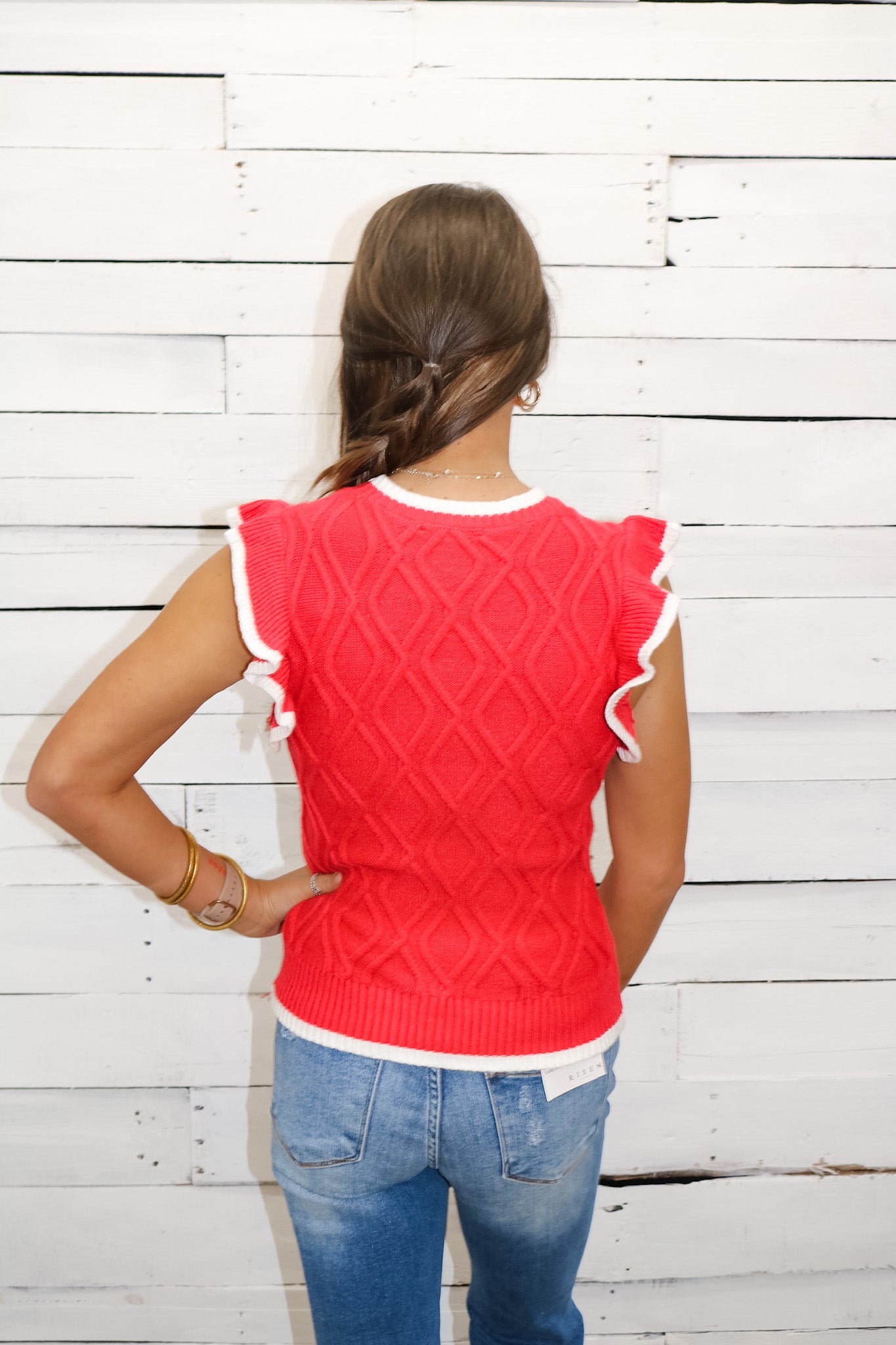 Naya Ruffle Sweater - Red