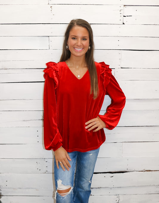 Molli Ruffle Long Sleeve Top