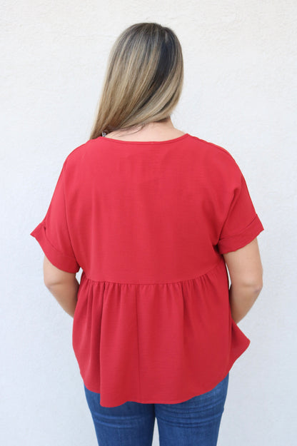 Melody Rust Ruffle Top