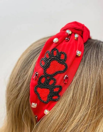 Bulldog Paw Print Headband