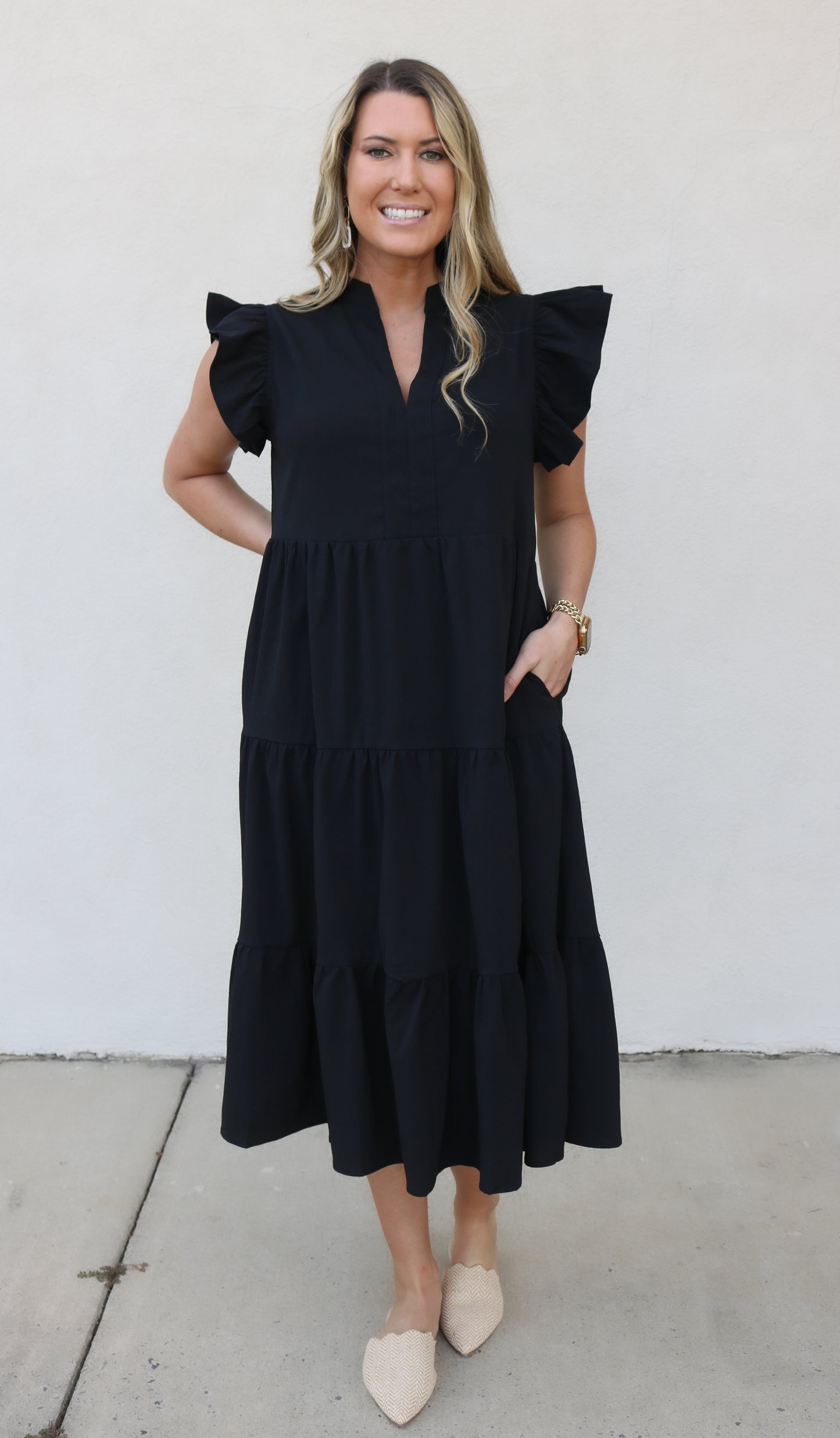 Celia Midi Dress- Black