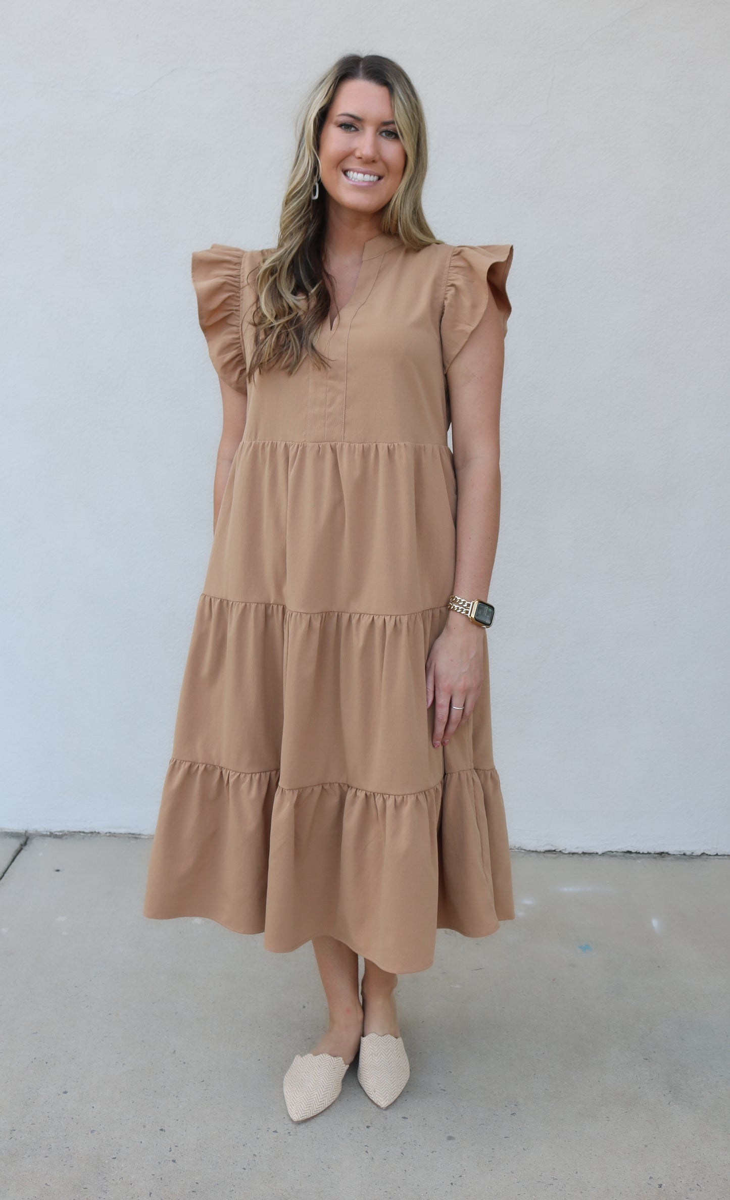 Celia Midi Dress- Caramel