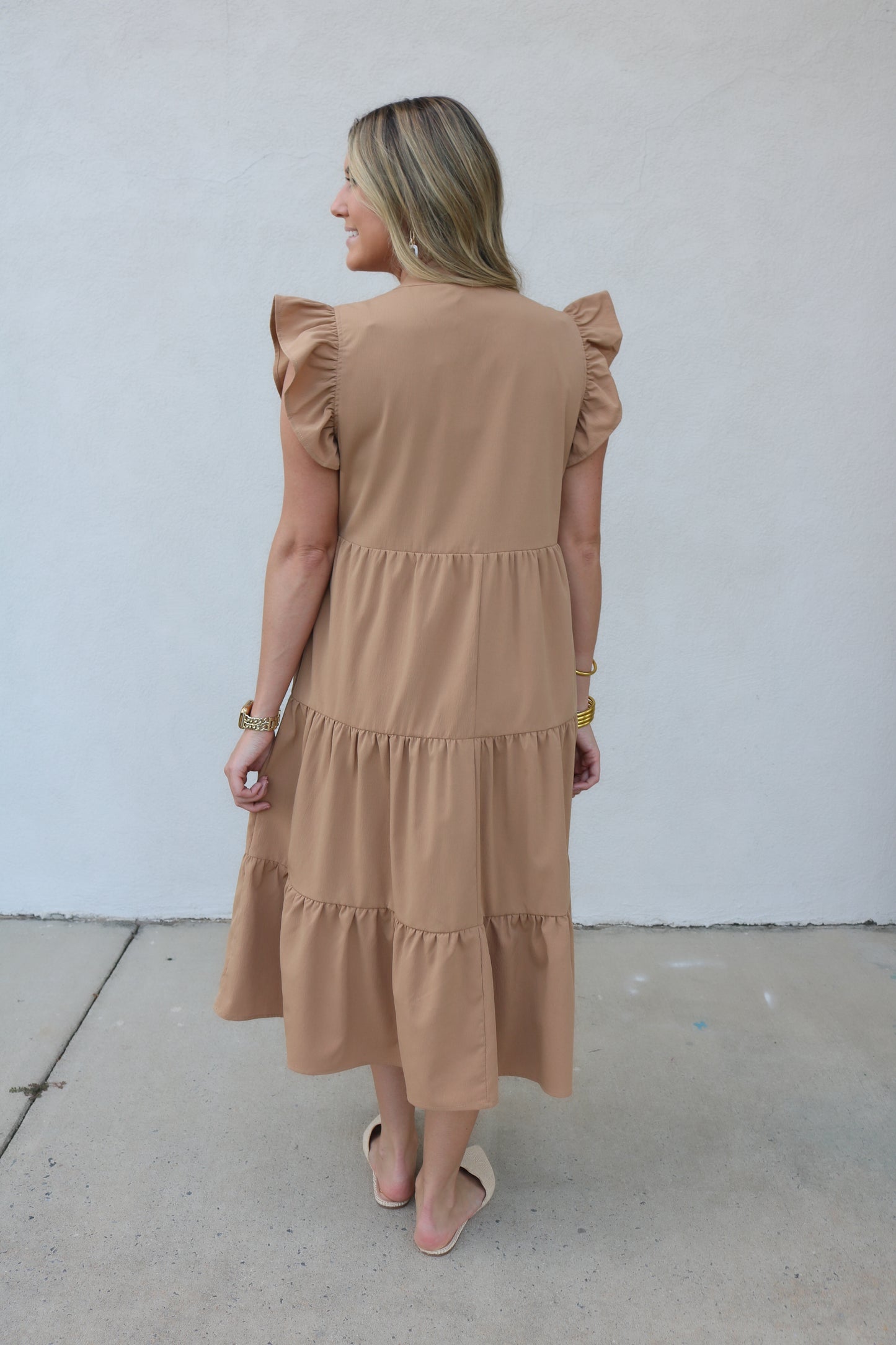 Celia Midi Dress- Caramel