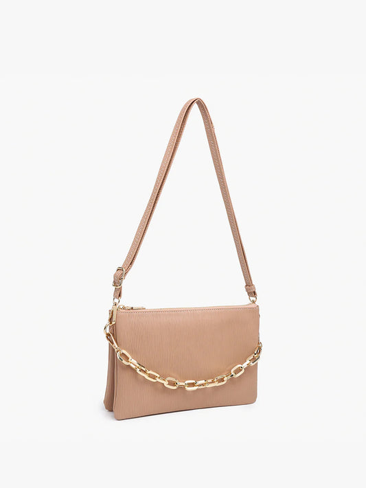 Izzy Textured Crossbody- Taupe
