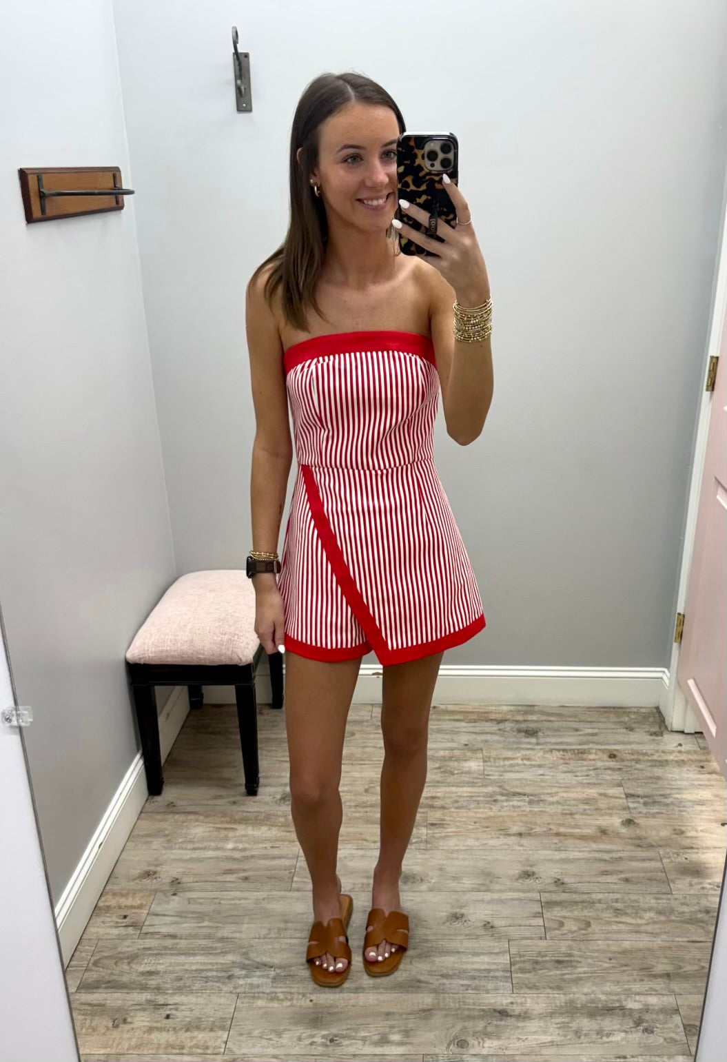 All Wrapped Up Red Stripe Romper