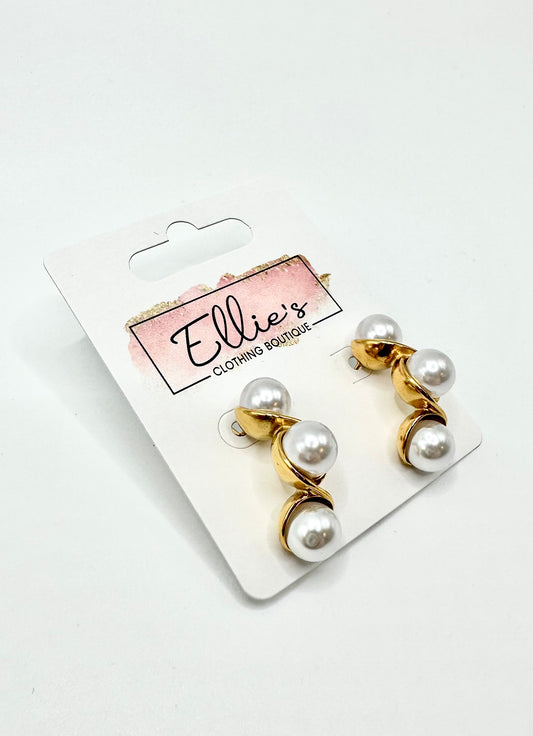 Pearl Half Moon Earrings