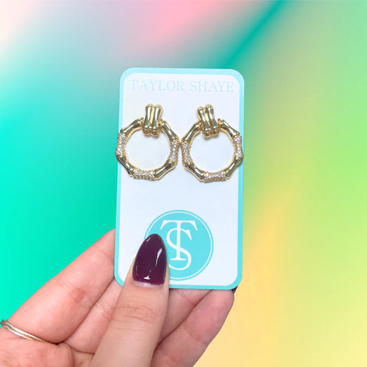 Taylor Shaye Bamboo Sparkle Hoops