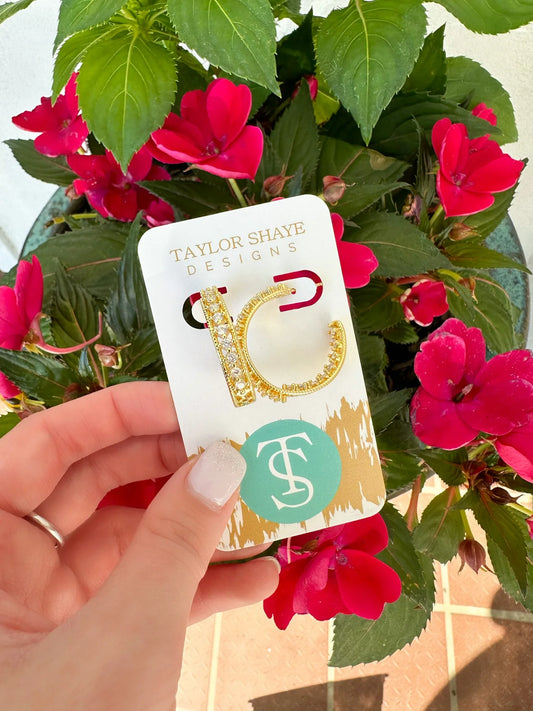Taylor Shaye Rhinestone Hoop Earrings