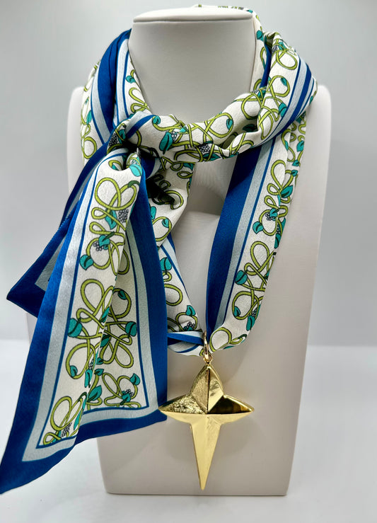 Gold Star Scarf Necklace