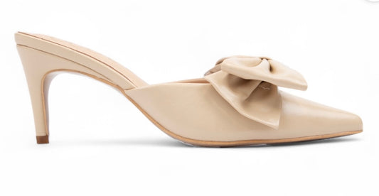 Ccocci Bow Kitten Heel- Almond