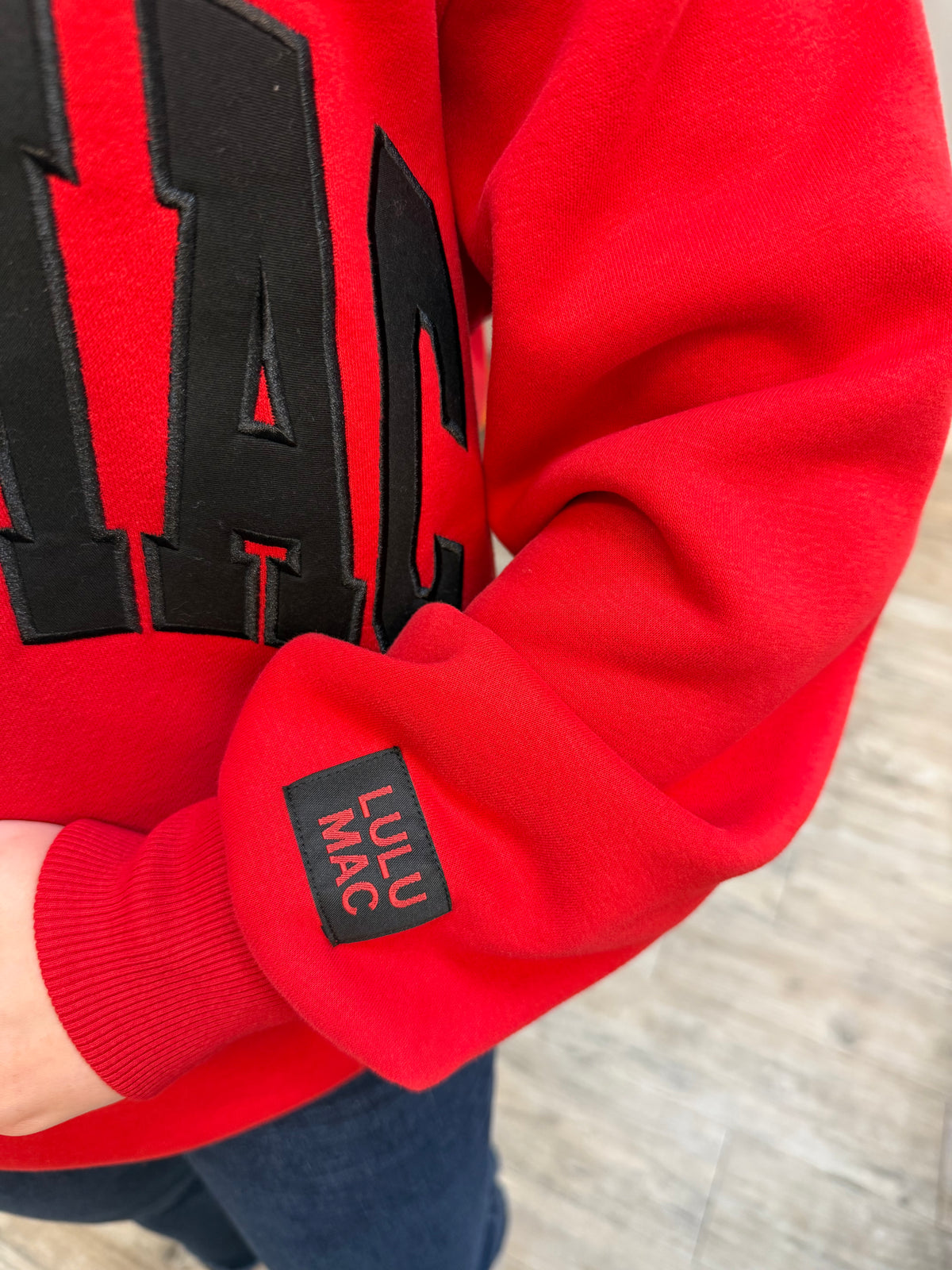 Lulu Mac Game Day Red Crewneck Sweatshirt