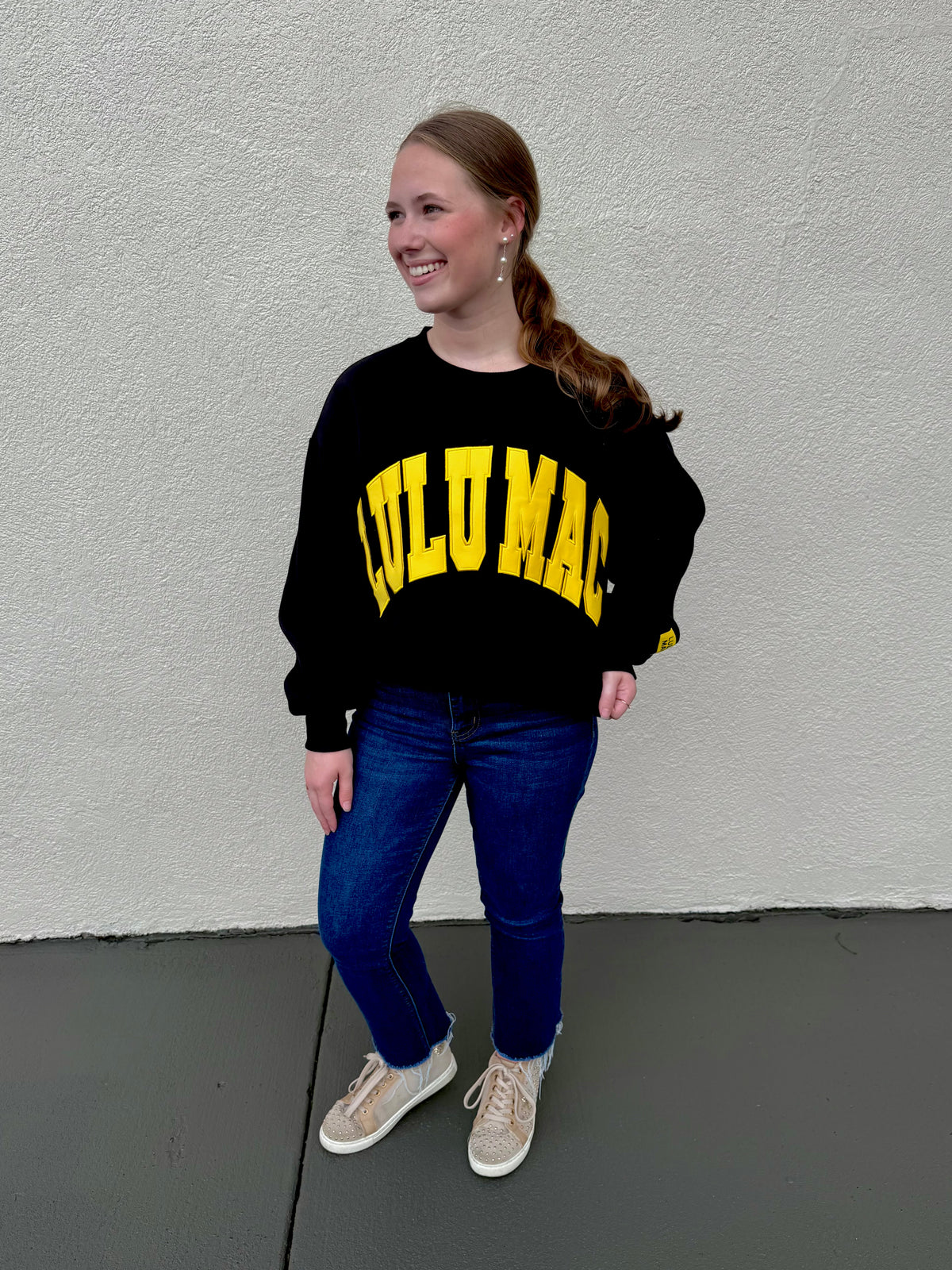 Lulu Mac Black & Gold Crewneck Sweatshirt