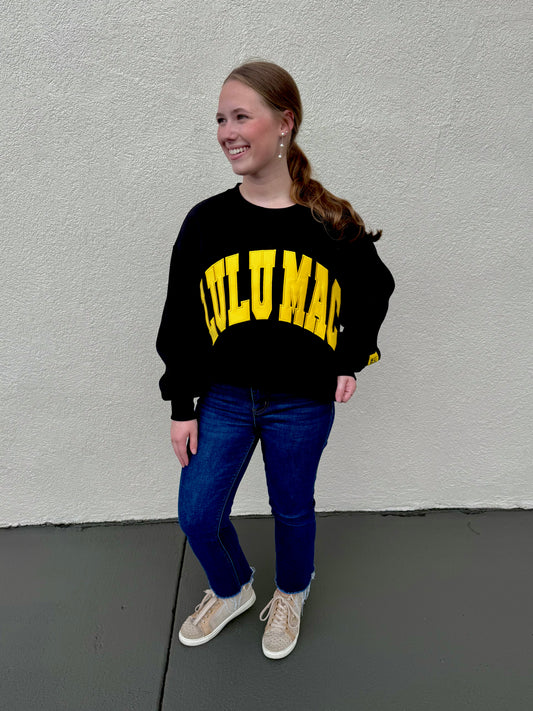 Lulu Mac Black & Gold Crewneck Sweatshirt