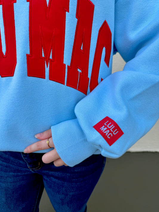 Lulu Mac Blue & Red Crewneck Sweatshirt