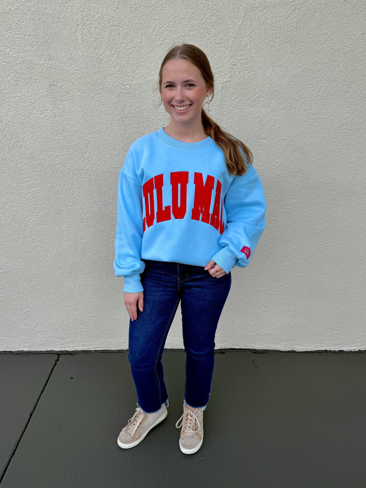 Lulu Mac Blue & Red Crewneck Sweatshirt