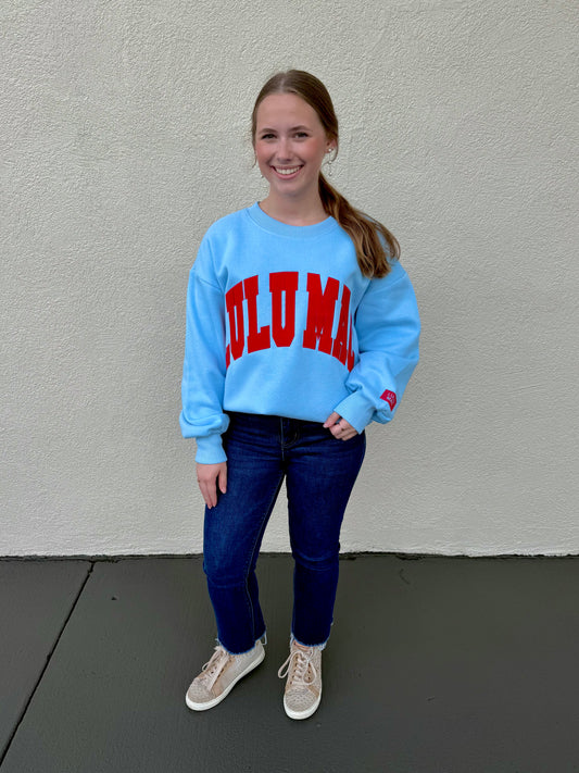 Lulu Mac Blue & Red Crewneck Sweatshirt