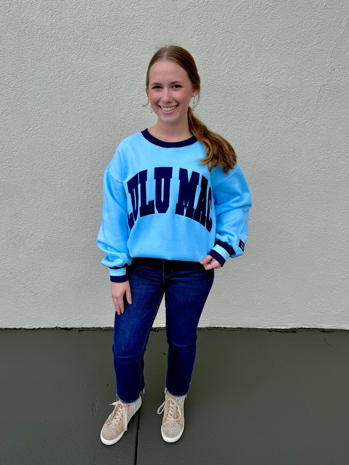 Lulu Mac Baby Blue Crewneck Sweatshirt