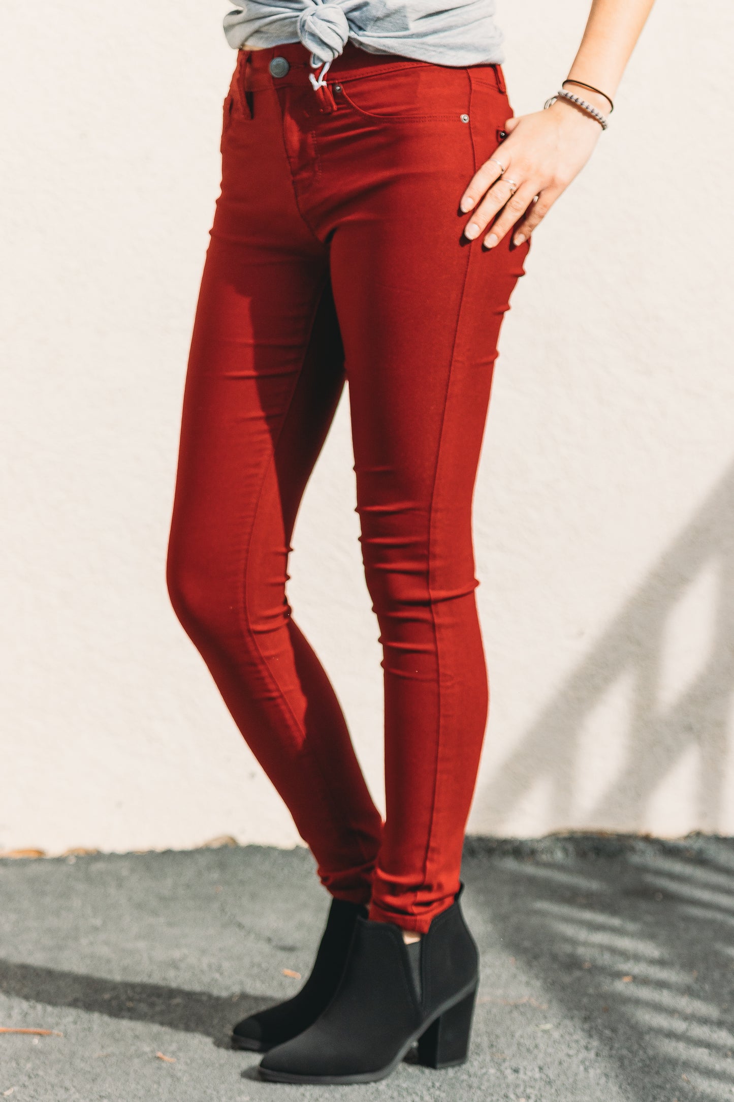 Skylar Skinnies - Burgundy