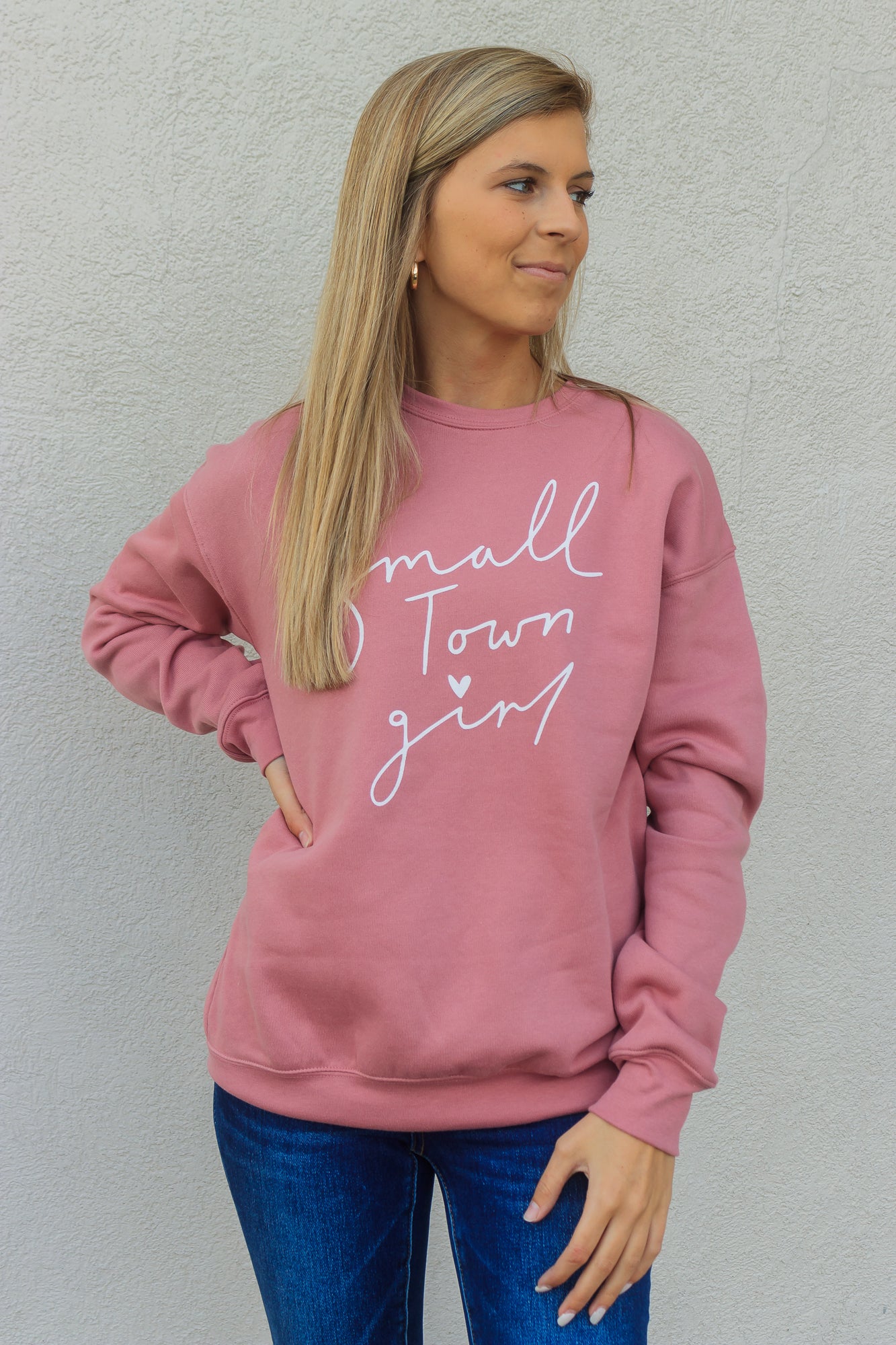 Small Town Girl Sweatshirt - Mauve – Ellie's Clothing Boutique