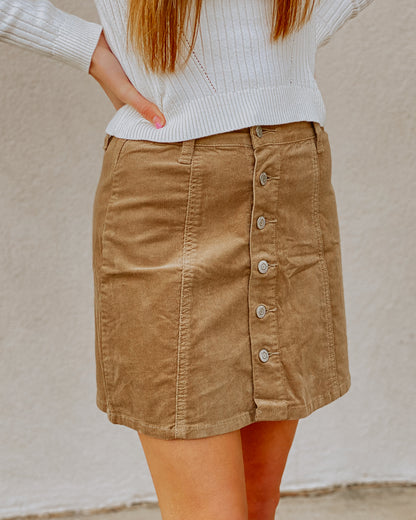 Carmen Corduroy Skirt - Natural