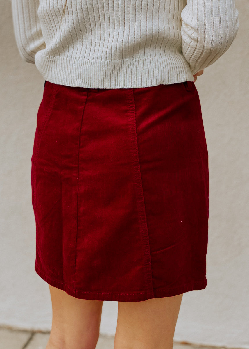 Carmen Corduroy Skirt - Burgundy