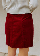 Load image into Gallery viewer, Carmen Corduroy Skirt - Burgundy