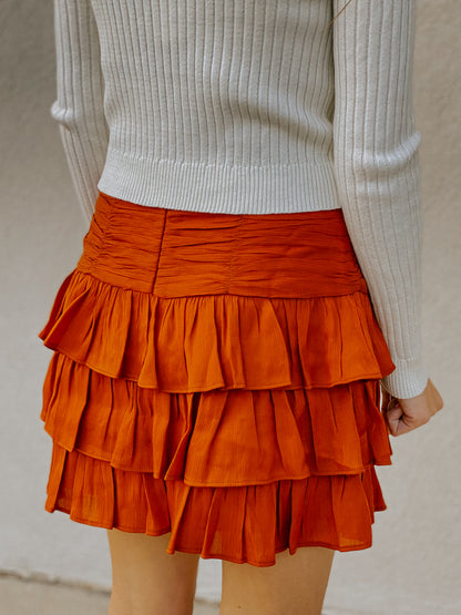 Shimmer Mini Skirt - Copper