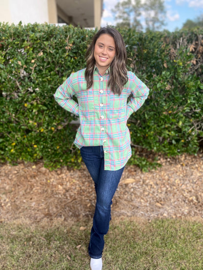 Ivy Plaid Flannel Top