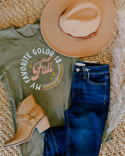 Favorite Color is Fall Graphic Tee - Olive