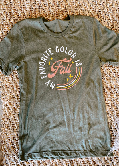 Favorite Color is Fall Graphic Tee - Olive