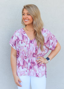 Sophie Top - Mauve/Purple Abstract
