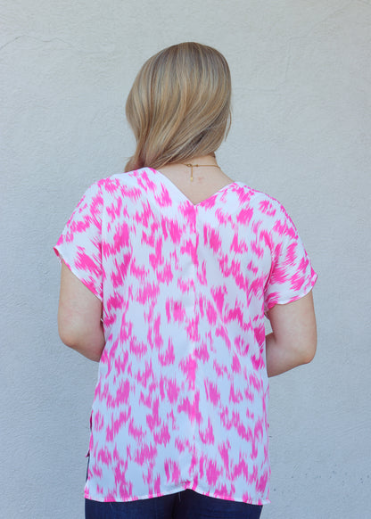 Sophie Top - Pink Abstract