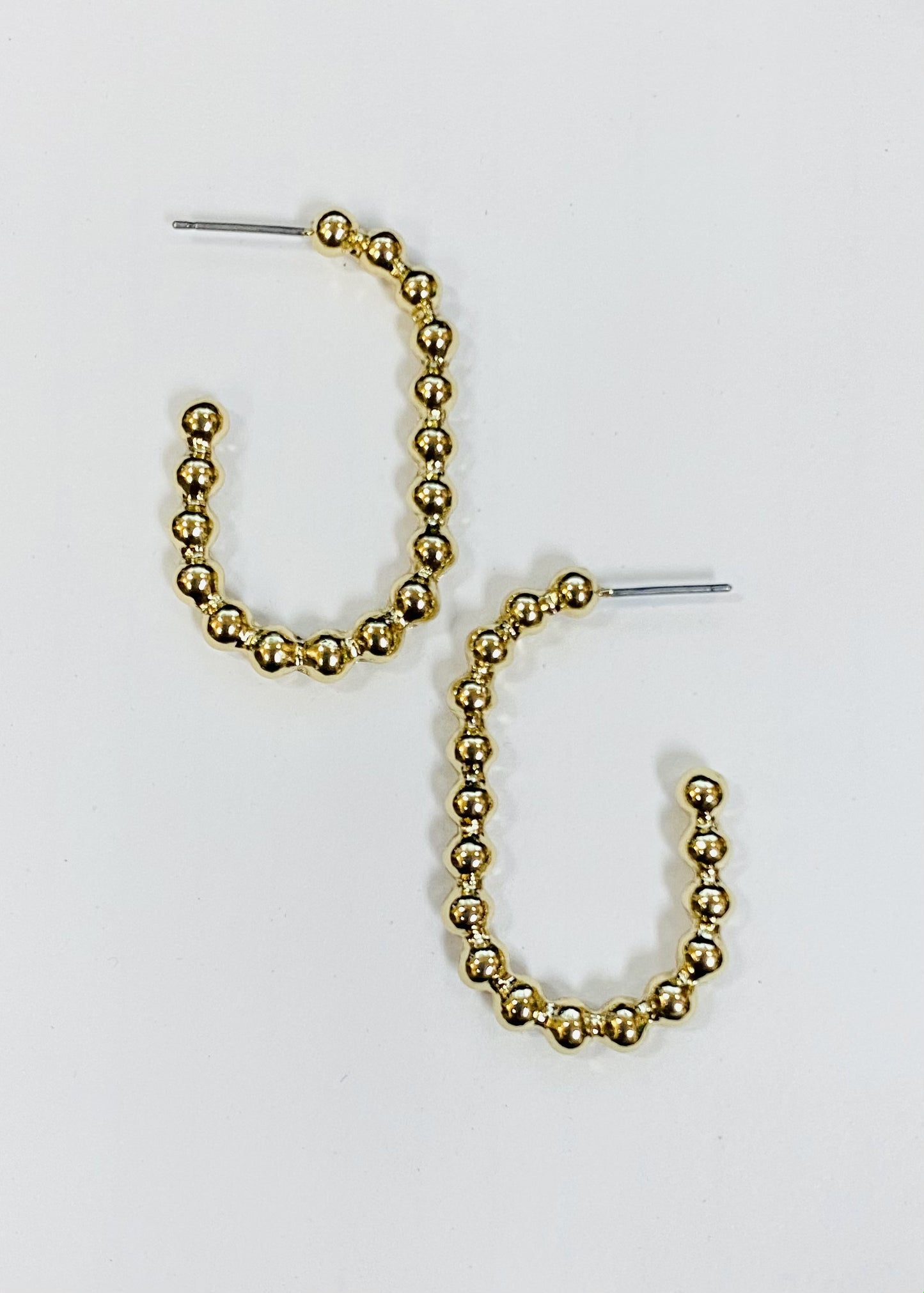 Beaded Gold Hoop Earrings