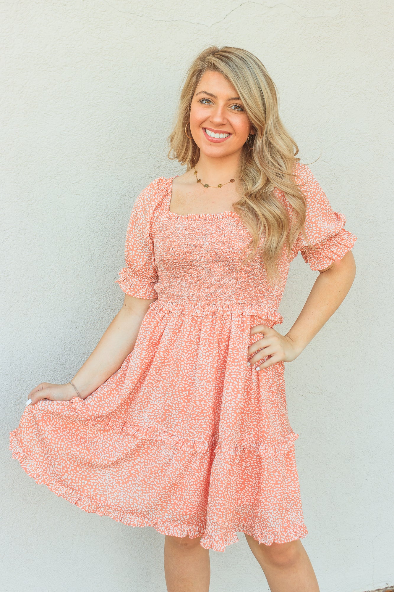 Bethany Dress - Peach