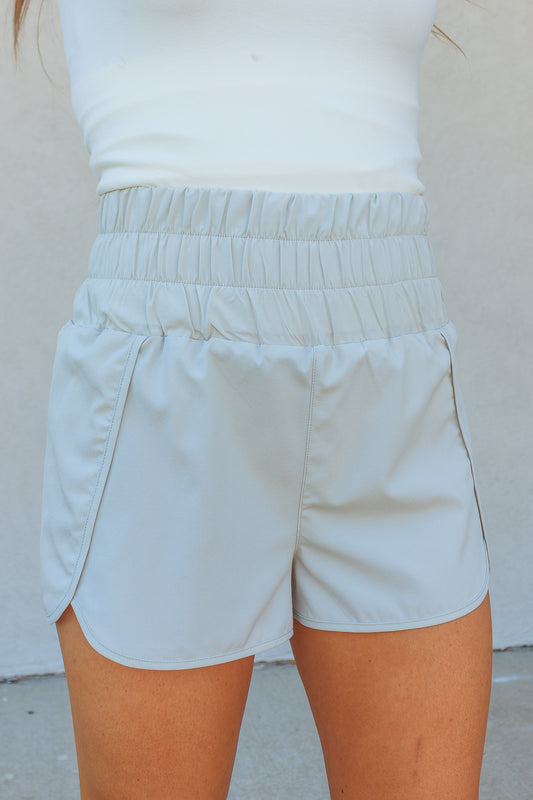 Hallie Elastic Waist Shorts - Coconut Milk